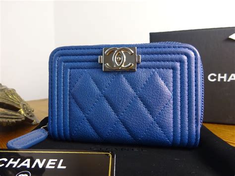 chanel boy wallet blue|Chanel boy small wallet.